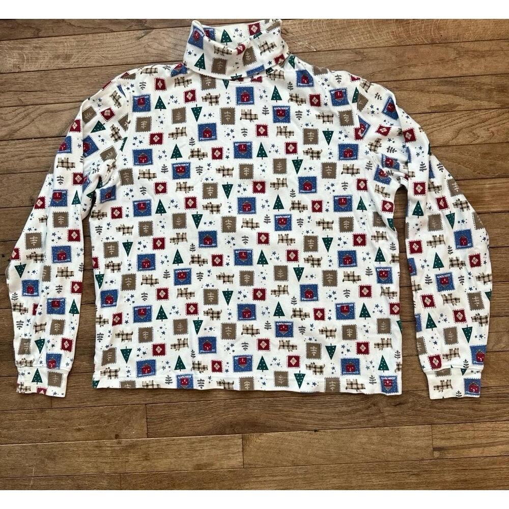 Classic‎ Elements Holiday Boston Terrier Turtleneck Large Longsleeve Festive